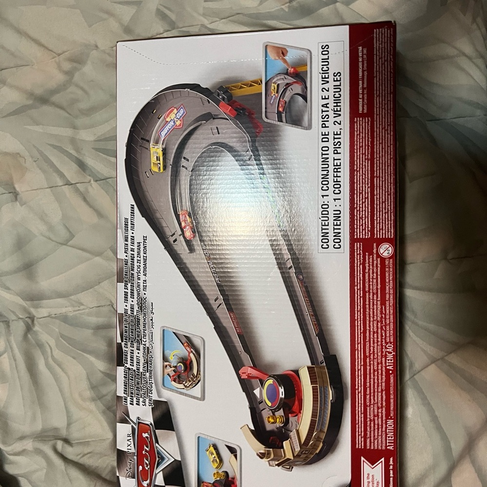 Mattel Cars Track Set with Red and Yellow Vehicles